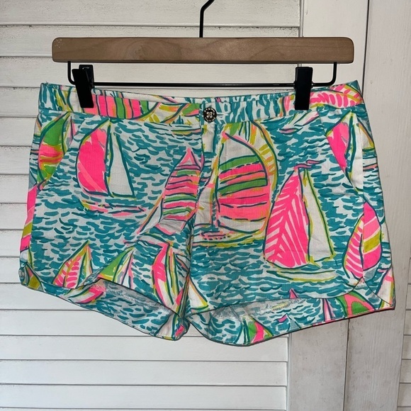 Lilly Pulitzer Adie Short You Gotta Regatta Resort Beach Sailboat size 0 - Picture 2 of 5